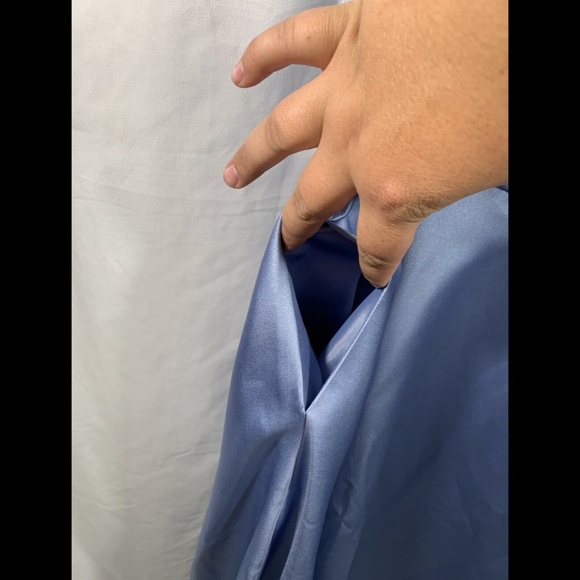 NWT $299 XSCAPE Satin Off Shoulder Ball Gown in Sky Blue [PLUS SZ 18W ]‎ - Picture 8 of 12